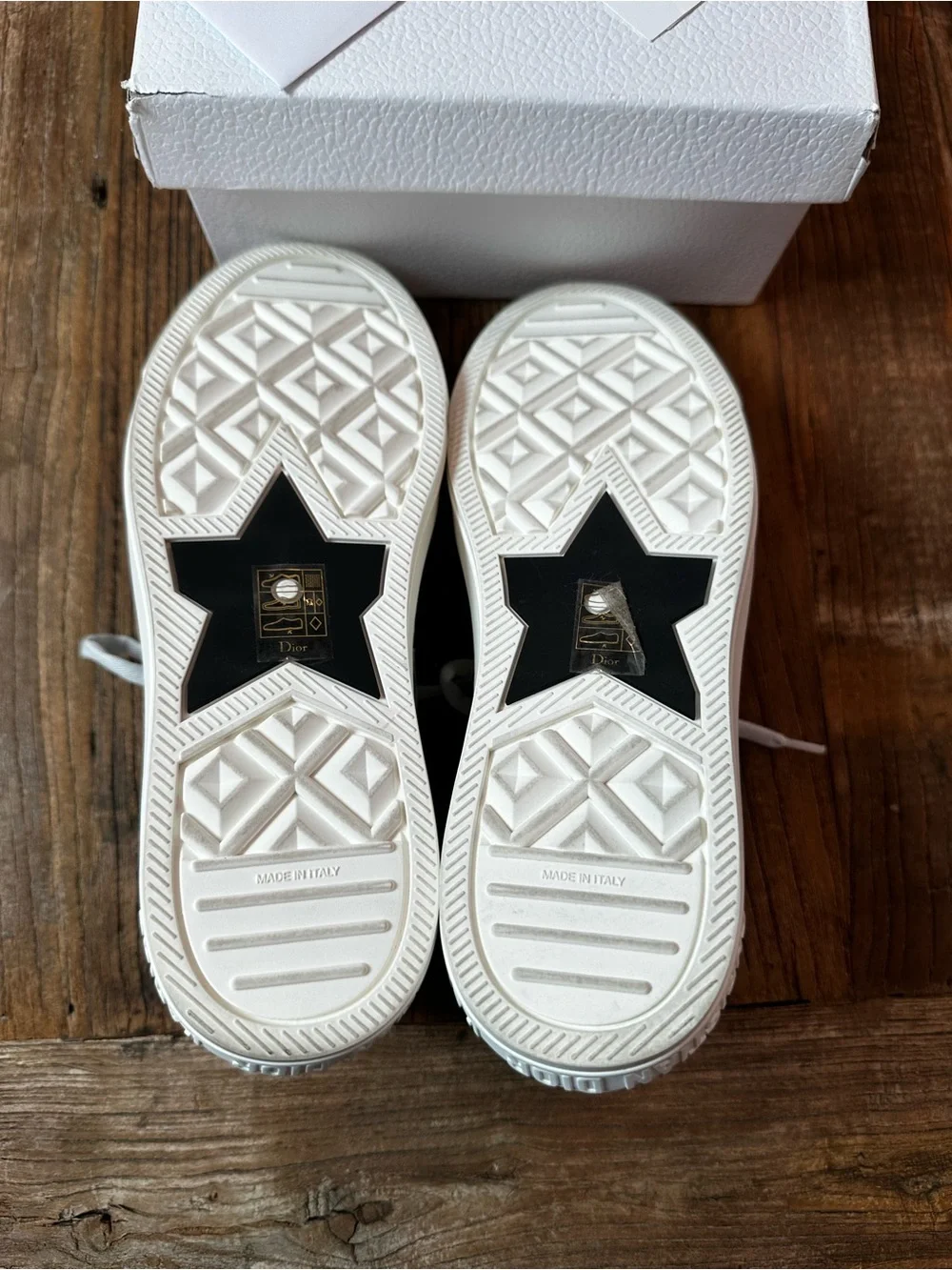 Dior White Canvas Low-Top Sneakers with Blue Toile Print
